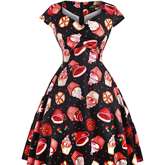 Sucrefas Dresses & Skirts - Black Sweet Treats Fit & Flare Dapper Day Dress